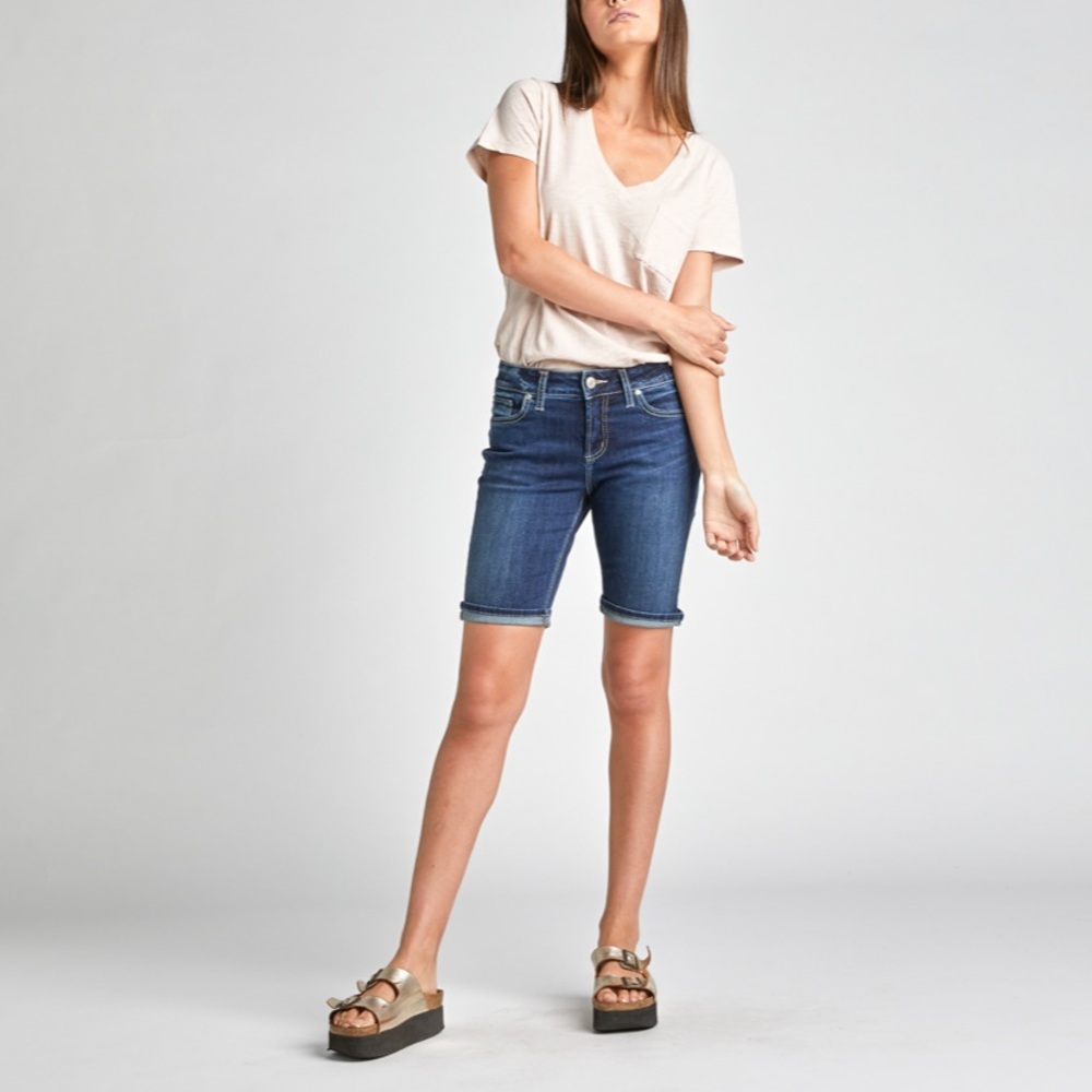 Silver Suki Dark Wash Denim Bermuda Shorts